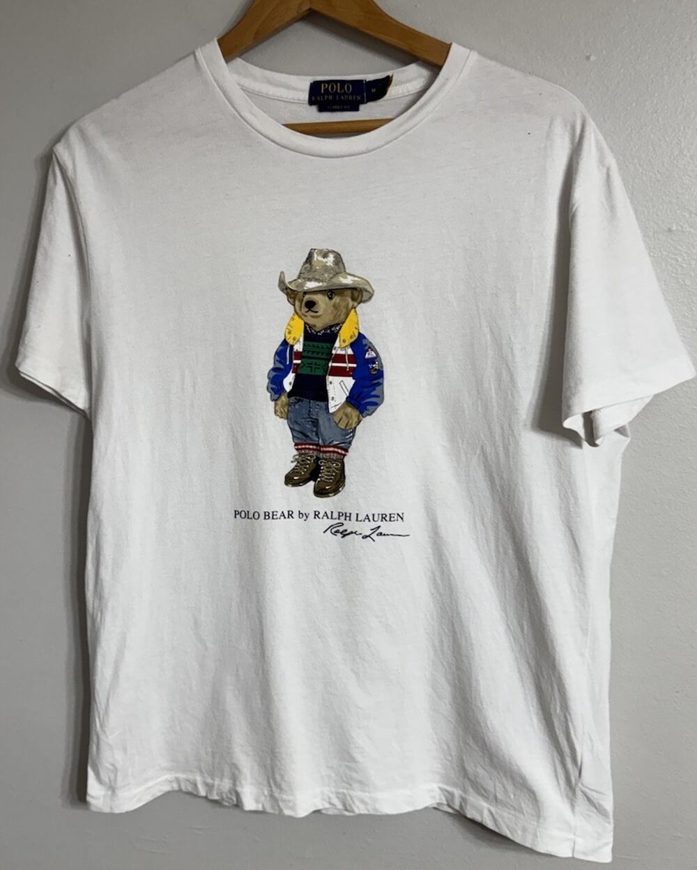 Polo Ralph Lauren Polo Bear Graphic T-Shirt White Mens Size Medium Short Sleeve